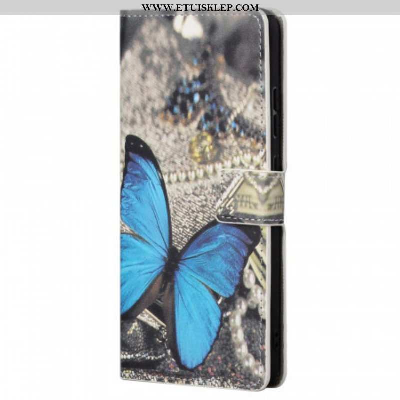 Etui Folio do Poco M4 Pro 5G Niebieski Motyl